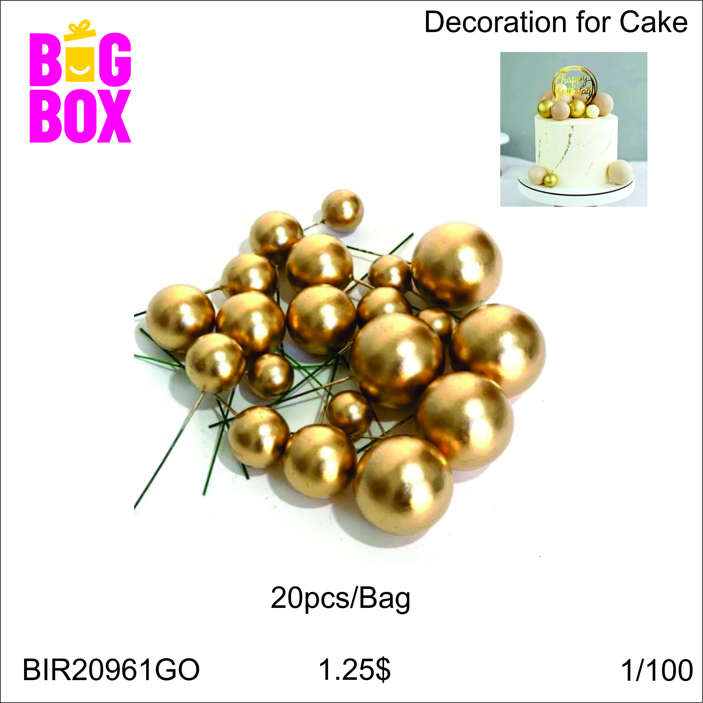 Cakes Decoration BIR20961GO