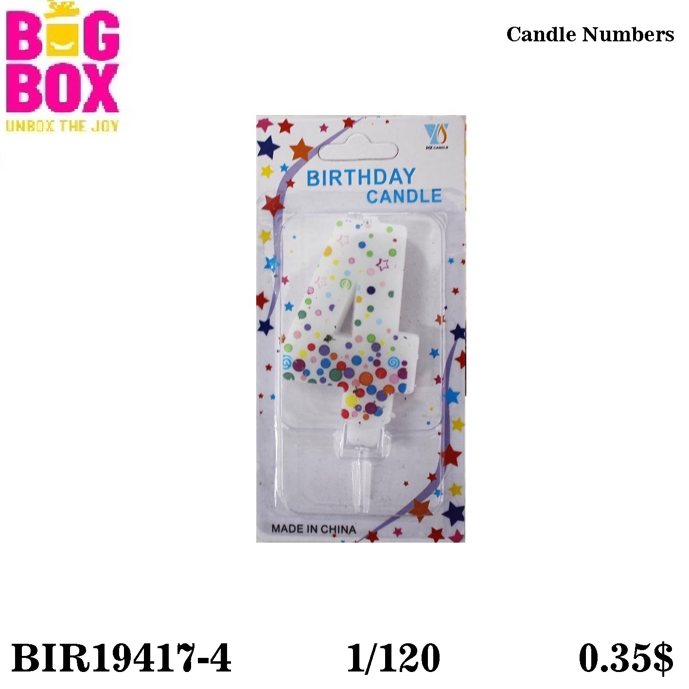 No. Candles BIR19417-4