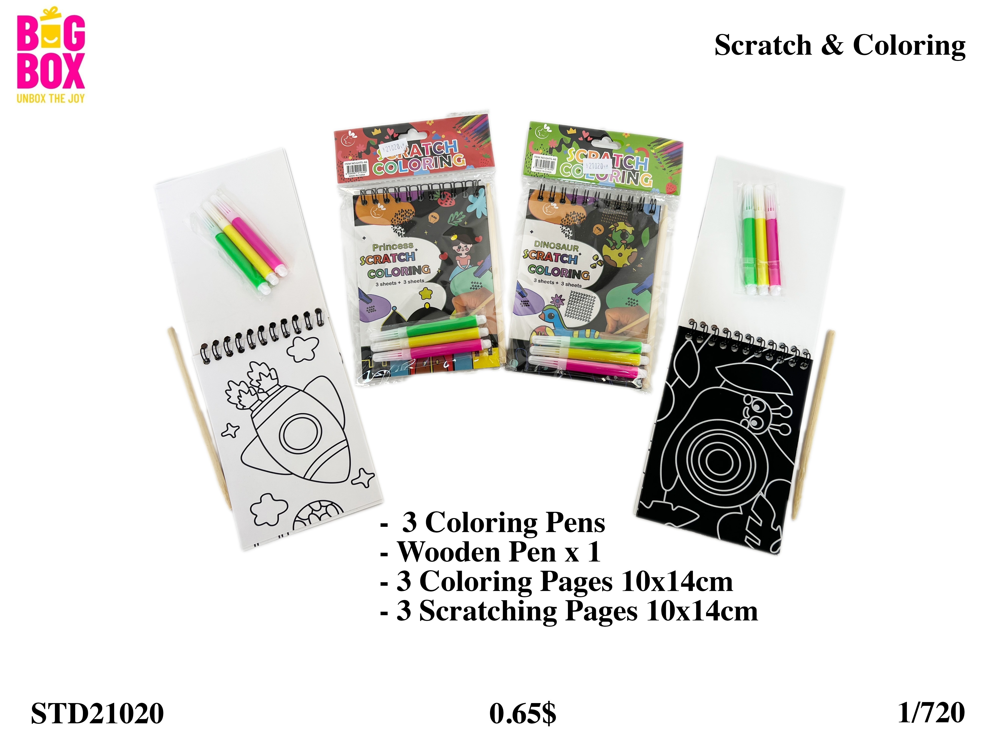 Scratch & Coloring Books STD21020