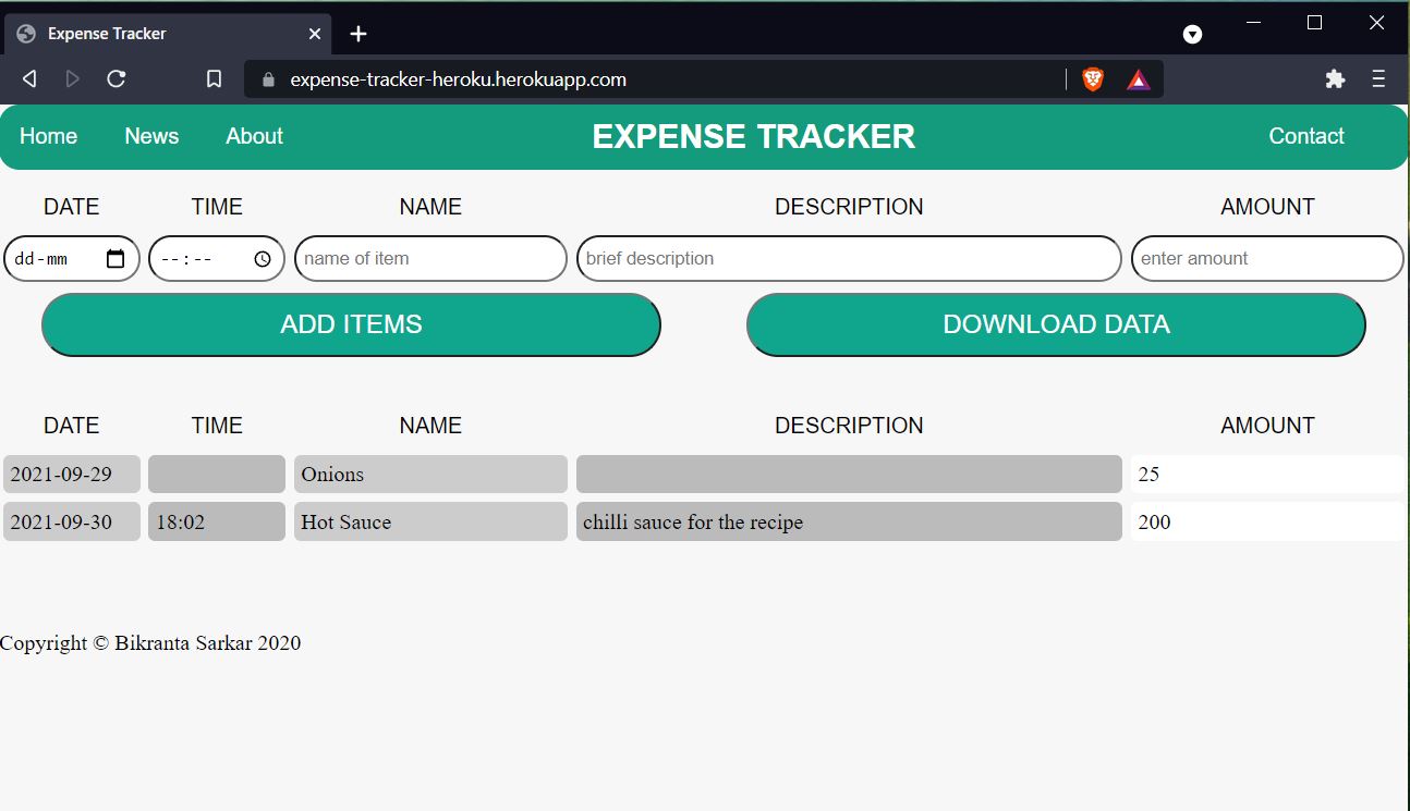 GitHub - BikrantaS/Expense-Tracker: A Simple Expense Log Made With ...