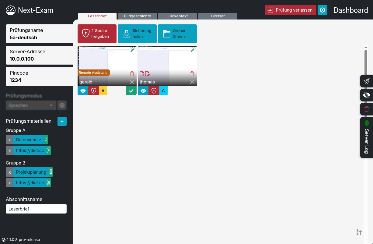 next-exam Screenshot