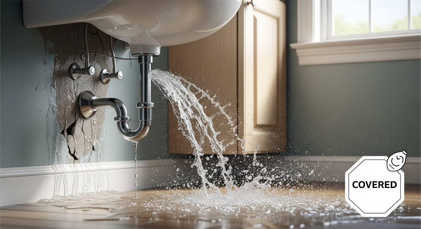 Burst pipe in a North Carolina home