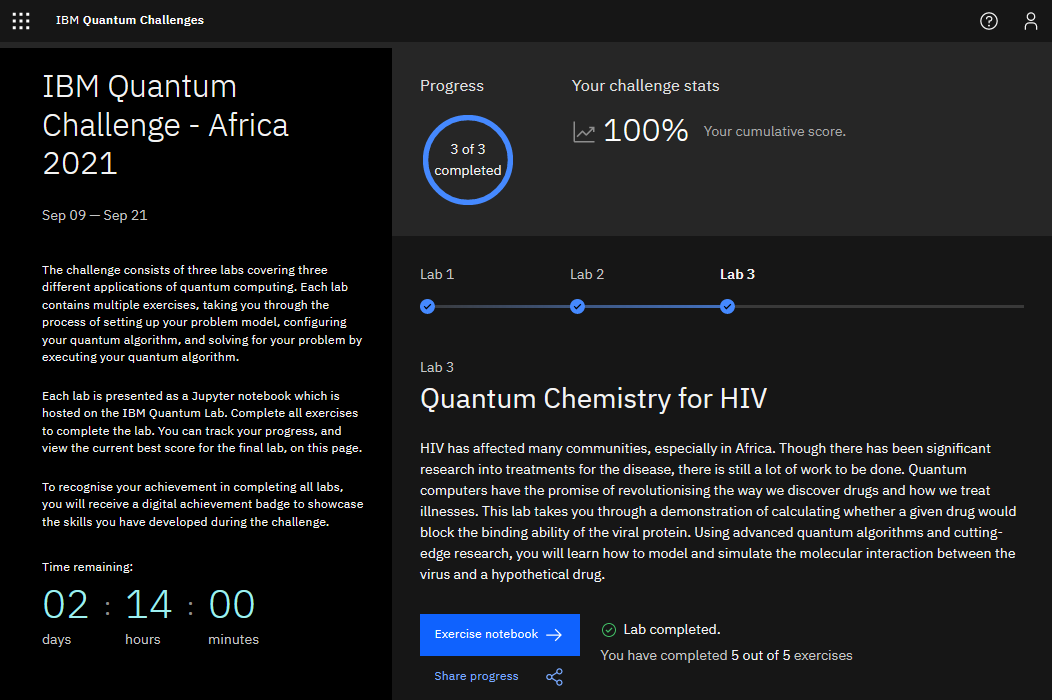 IQC Africa 2021 Challenge Portal Screenshot