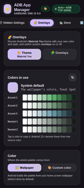 Overlays and Material You