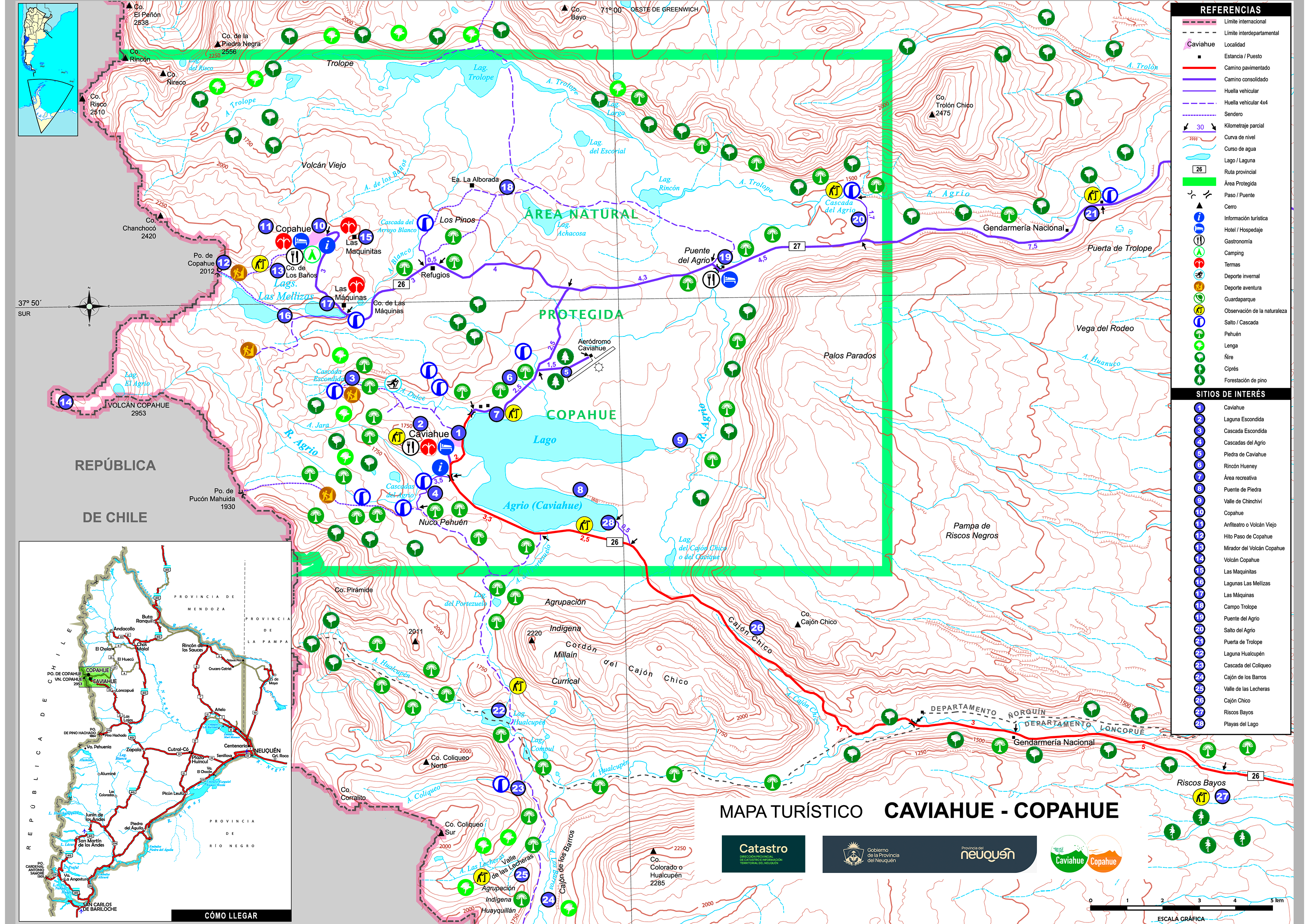 Mapa turístico de Caviahue