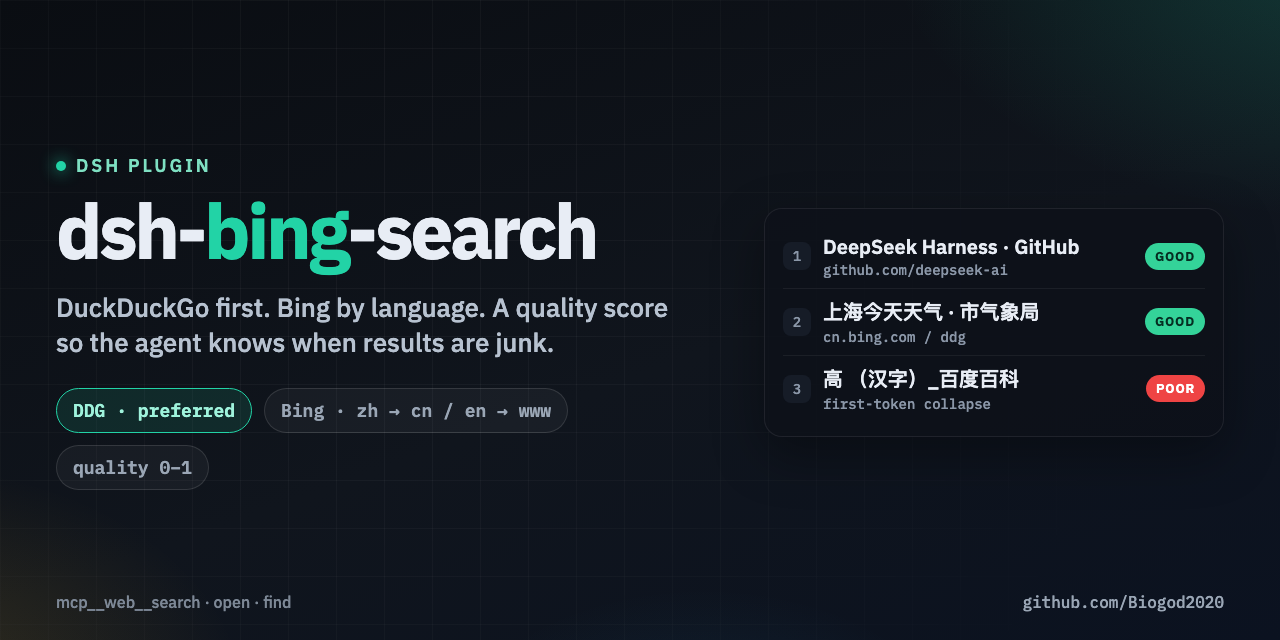 dsh-bing-search: DuckDuckGo first, Bing by language, quality scores