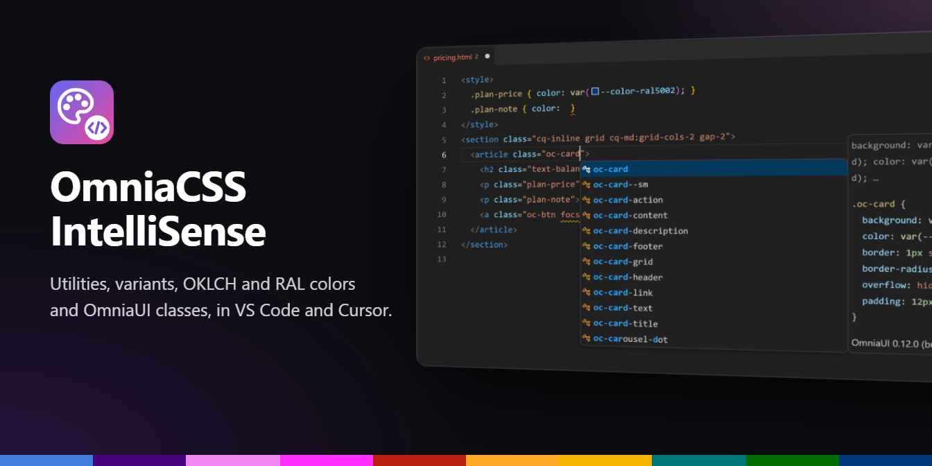 OmniaCSS IntelliSense