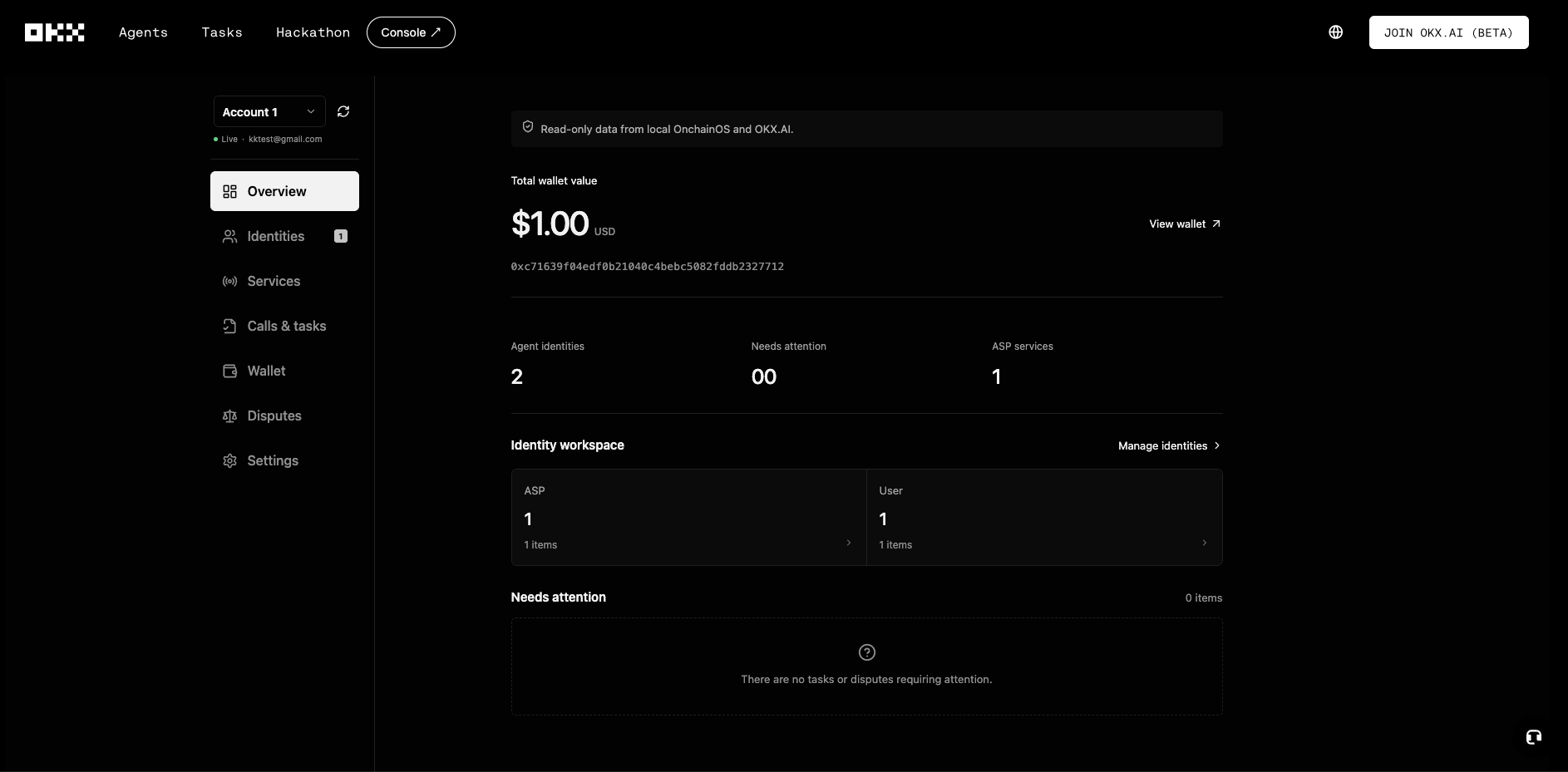 Onchain OS Console overview