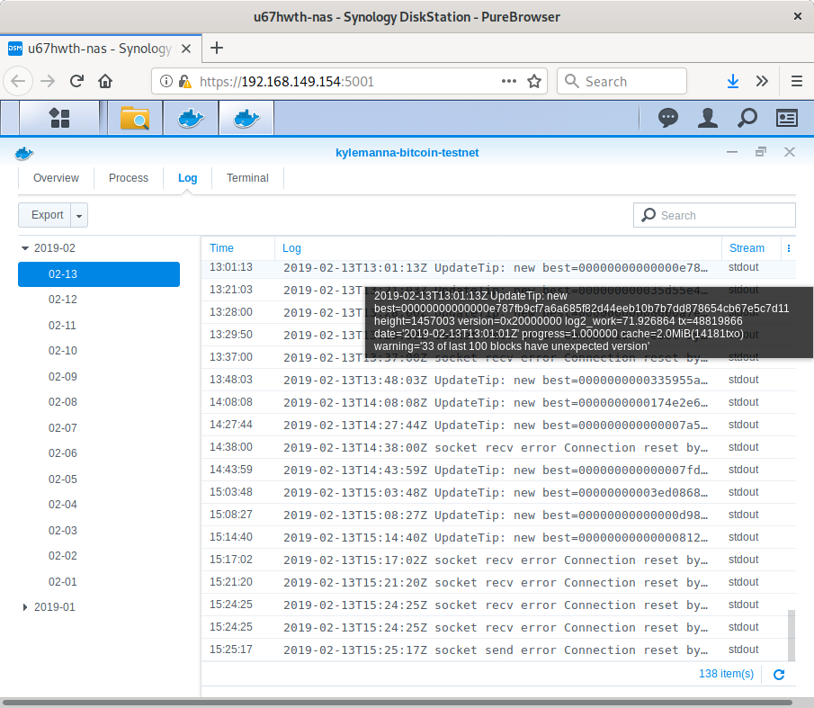 bitcoin core synology