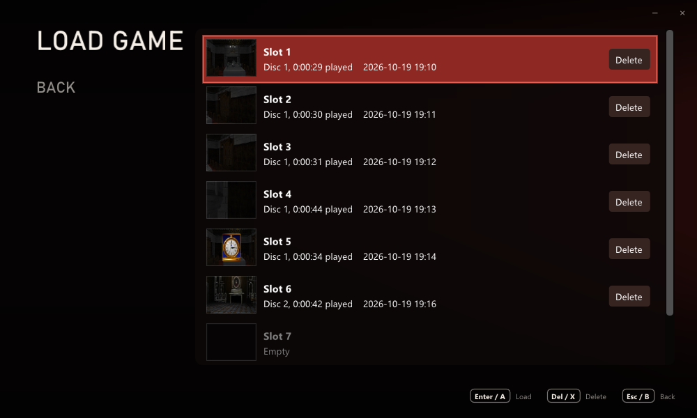 LOAD GAME in the launcher