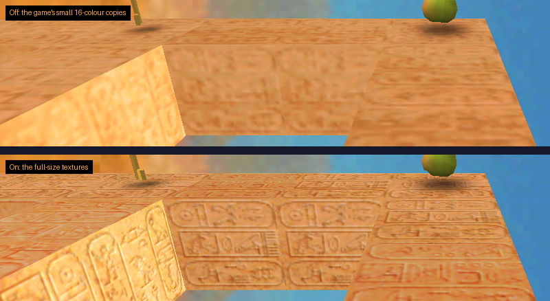 Detailed distant textures, off and on