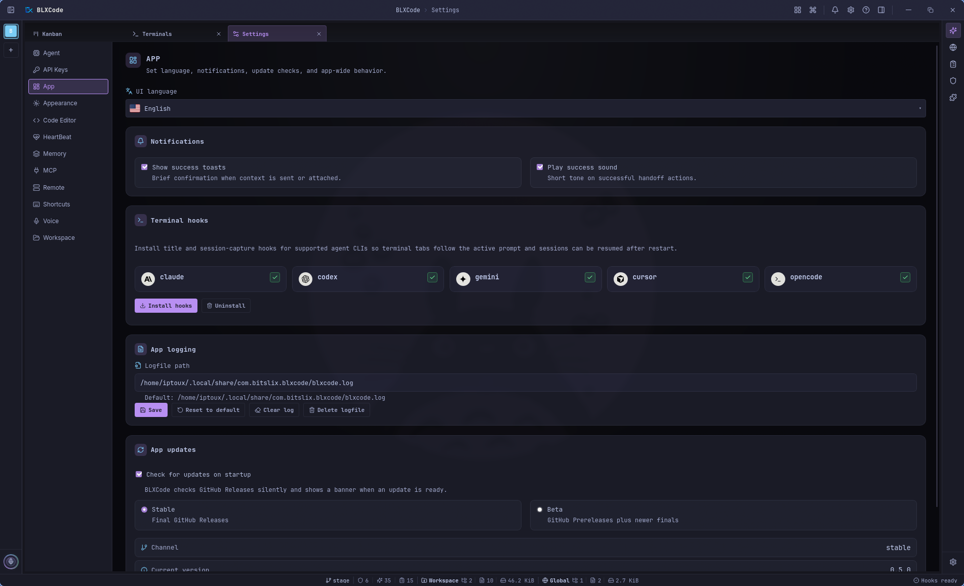 Agent timeline showing grouped rules_list, rules_read, and skills_list tool rows with metrics, thinking blocks, and the compact modern composer