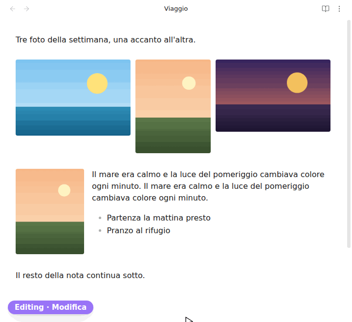 The same note in Reading view and in the exported PDF