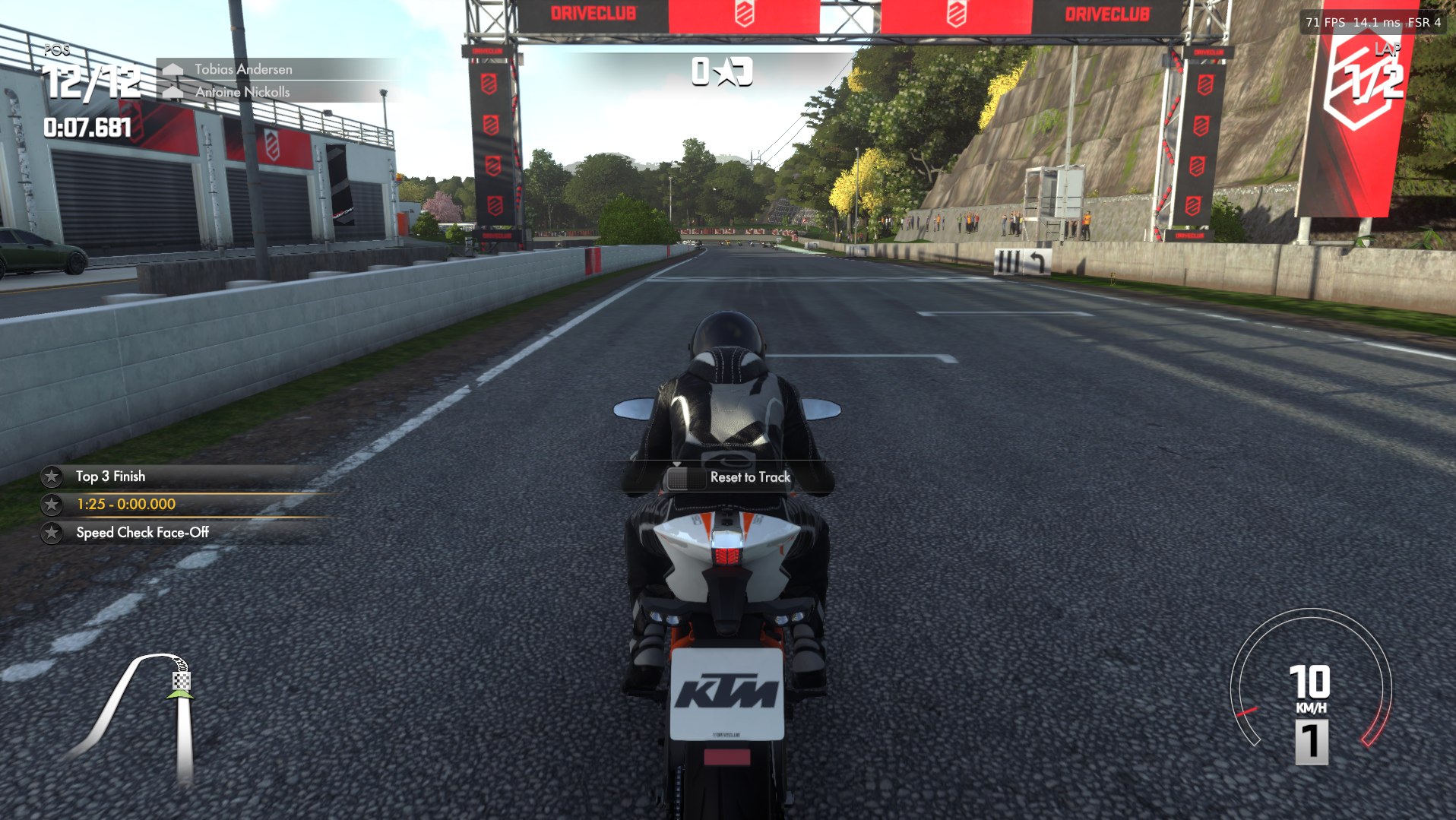 DRIVECLUB BIKES on Windows, FSR 4