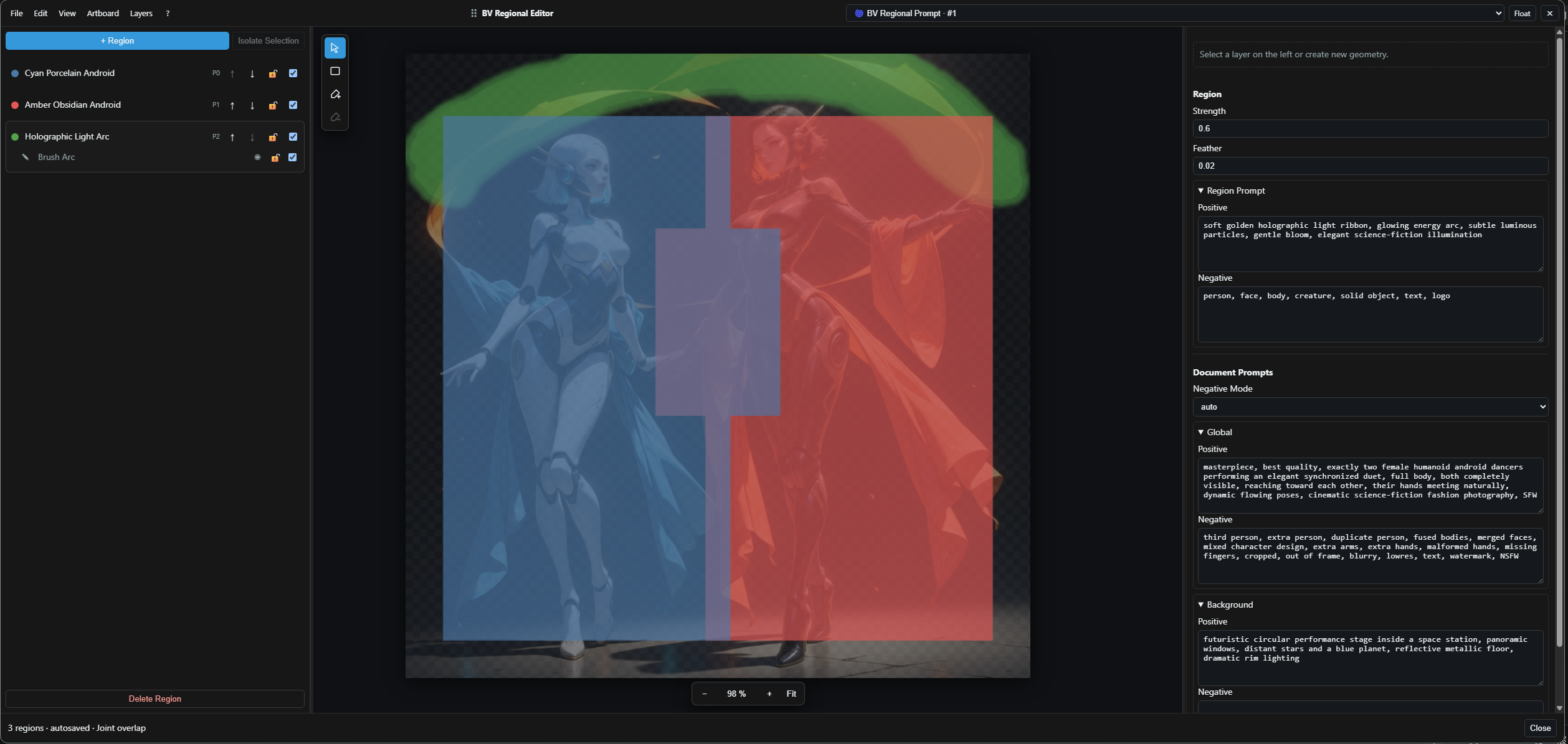 Regional Editor workspace mode