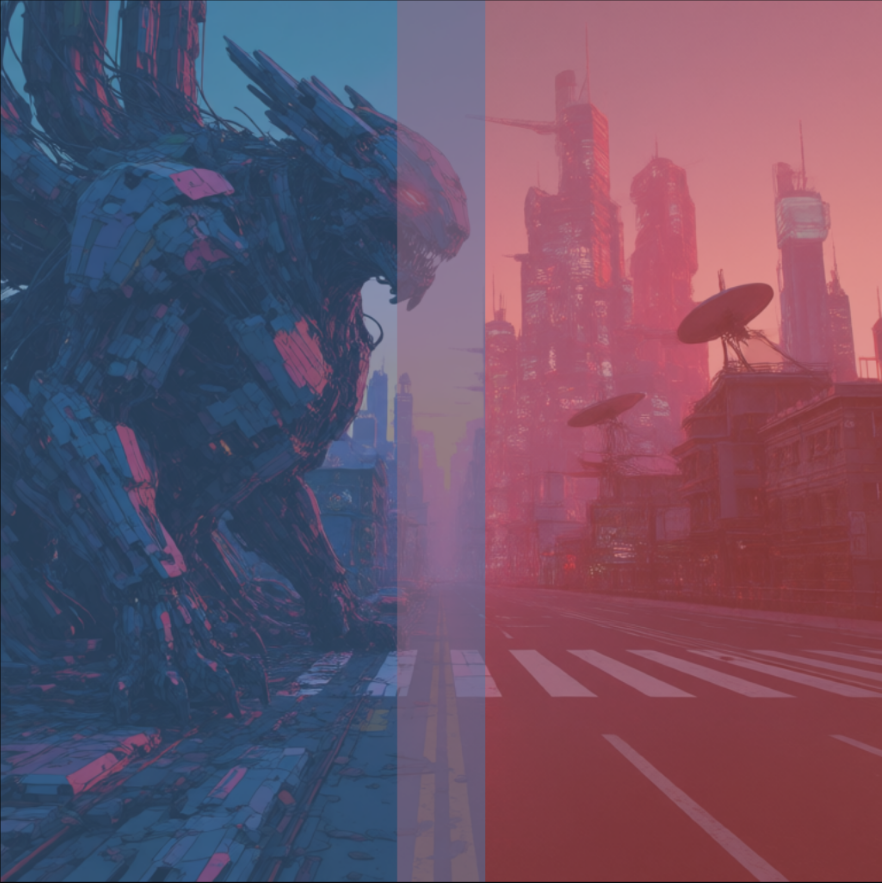 Krea 2 dual-style overlap geometry
