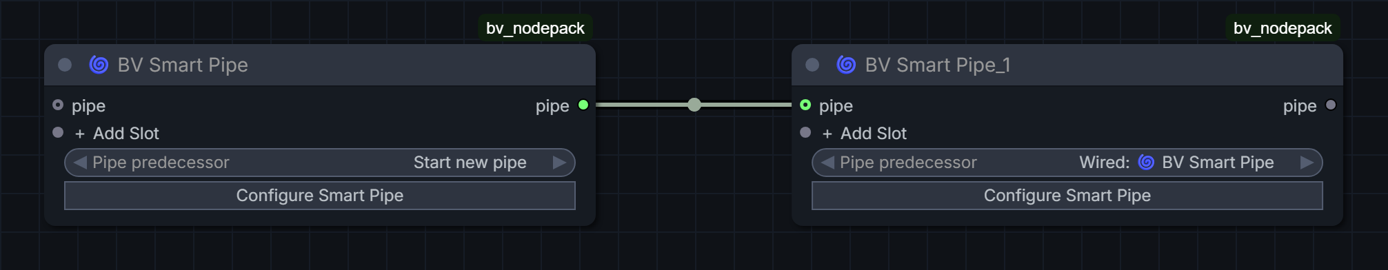 Native Smart Pipe connections in the Nord theme