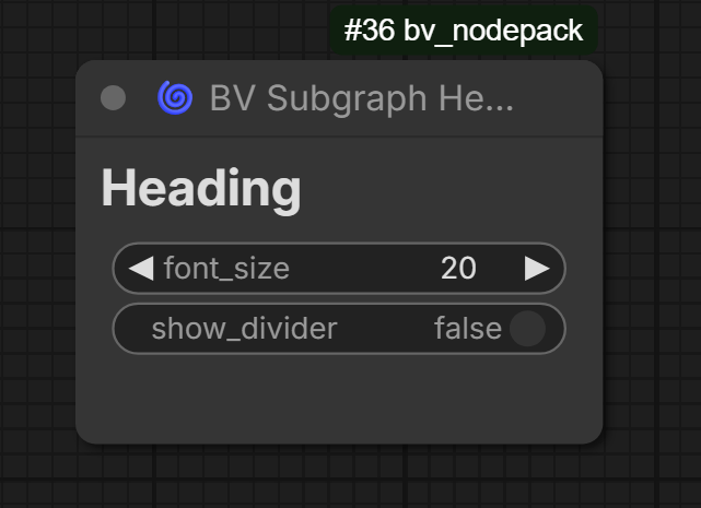 BV Subgraph Heading