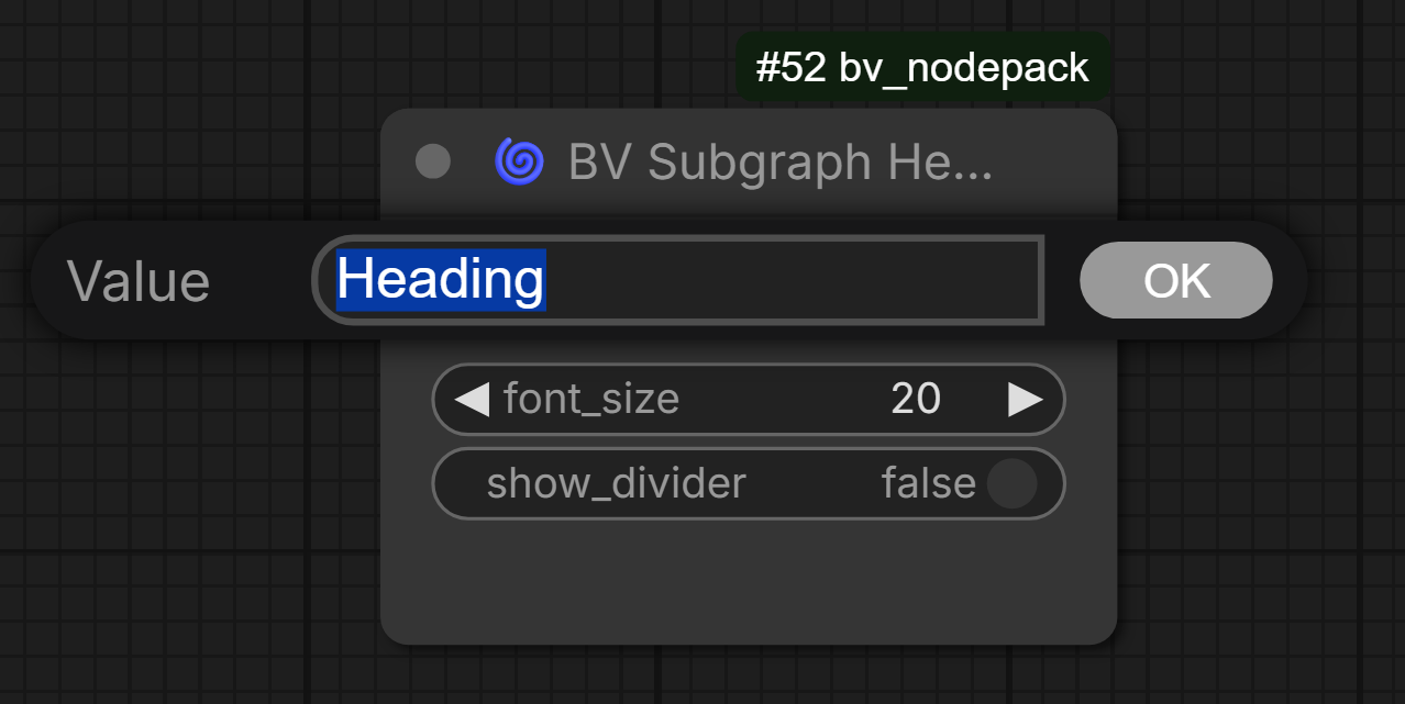 BV Subgraph Heading Edit