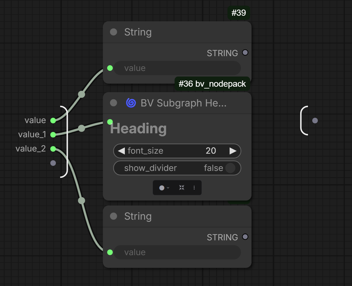 Heading wired inside a Subgraph