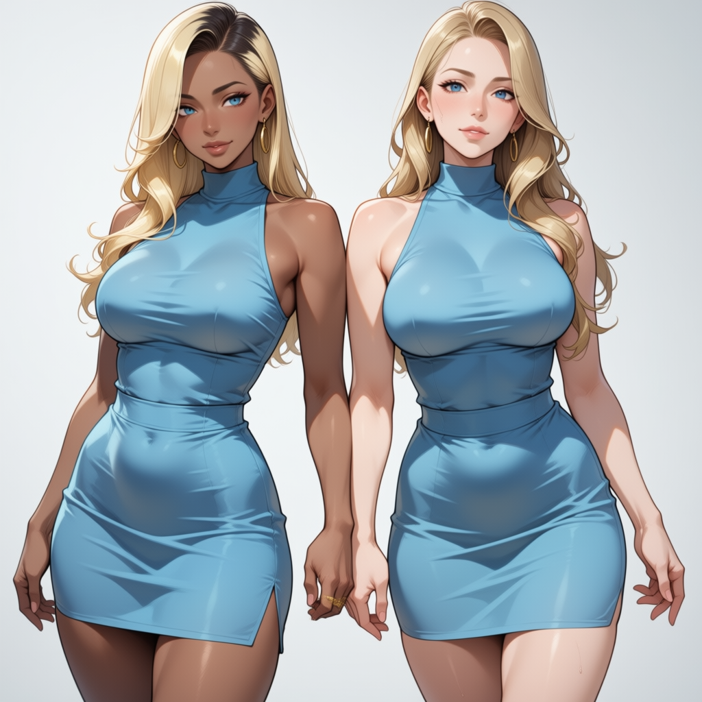 Skin-tone LoRA applied only to the left Anima region
