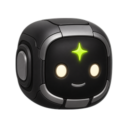 Original dark 3D AI agent core with an acid-lime spark