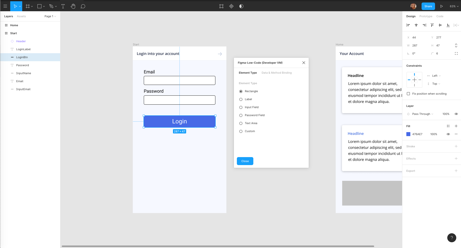 The Figma-Low-Code plugin