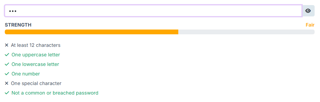 PasswordStrength Component