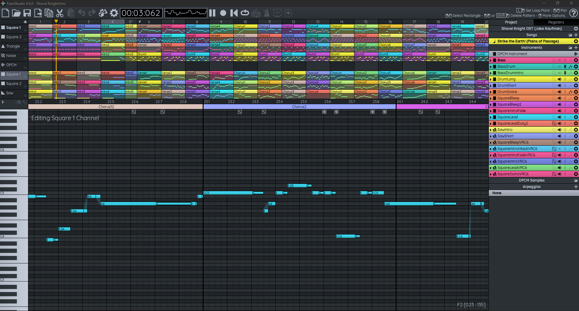 FamiStudio main music-editing window