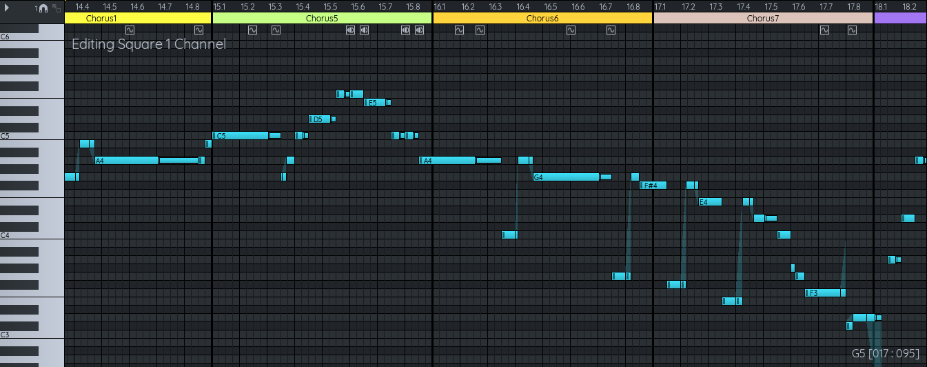FamiStudio piano-roll editor