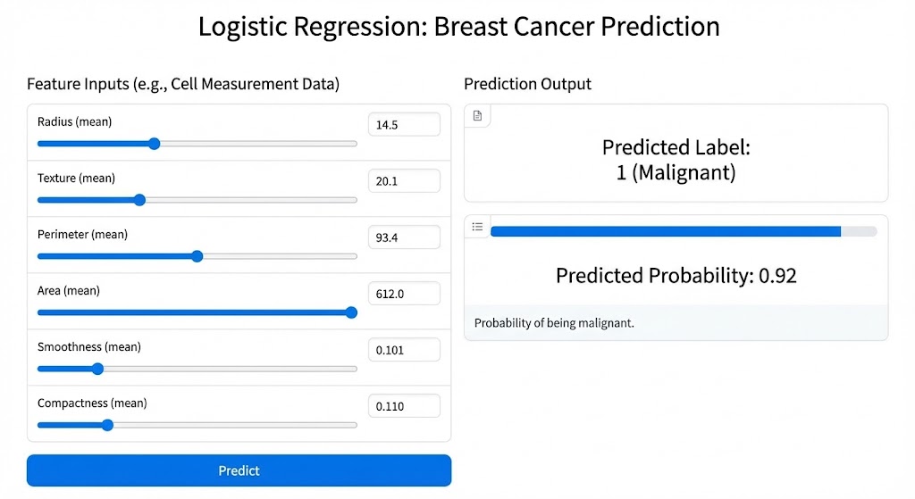 Pic 11. Gradio Web App interface for Logistic Regression