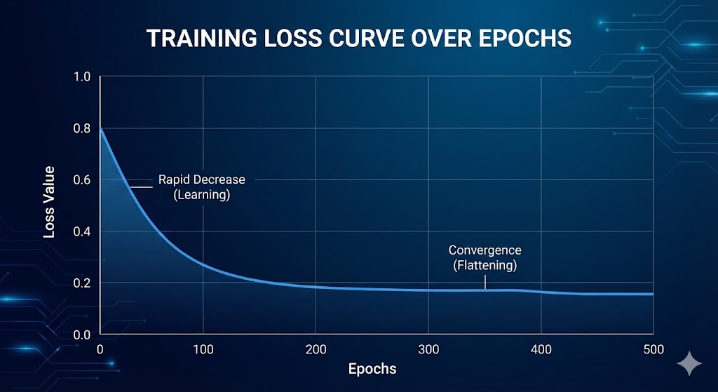 Pic 9. Loss curve decreasing over Epochs