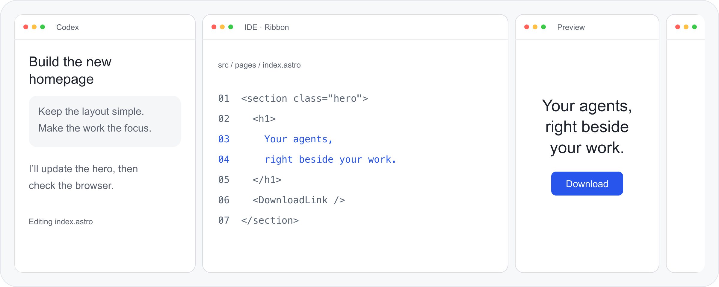 Ribbon workspace