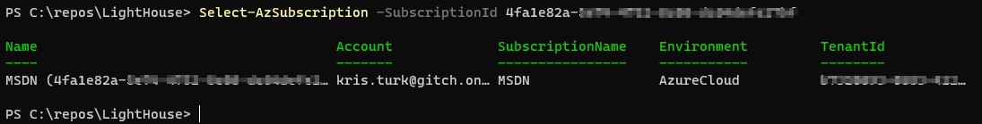 Select-AzSubscription