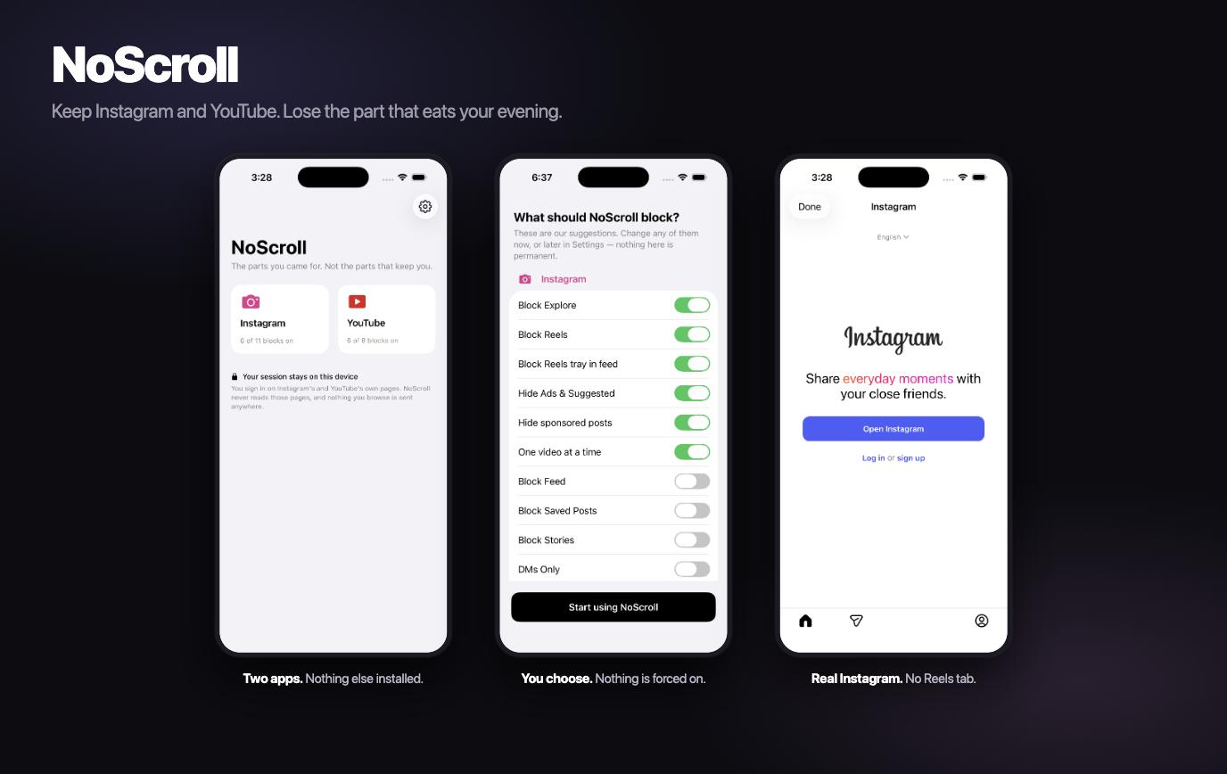 NoScroll interface