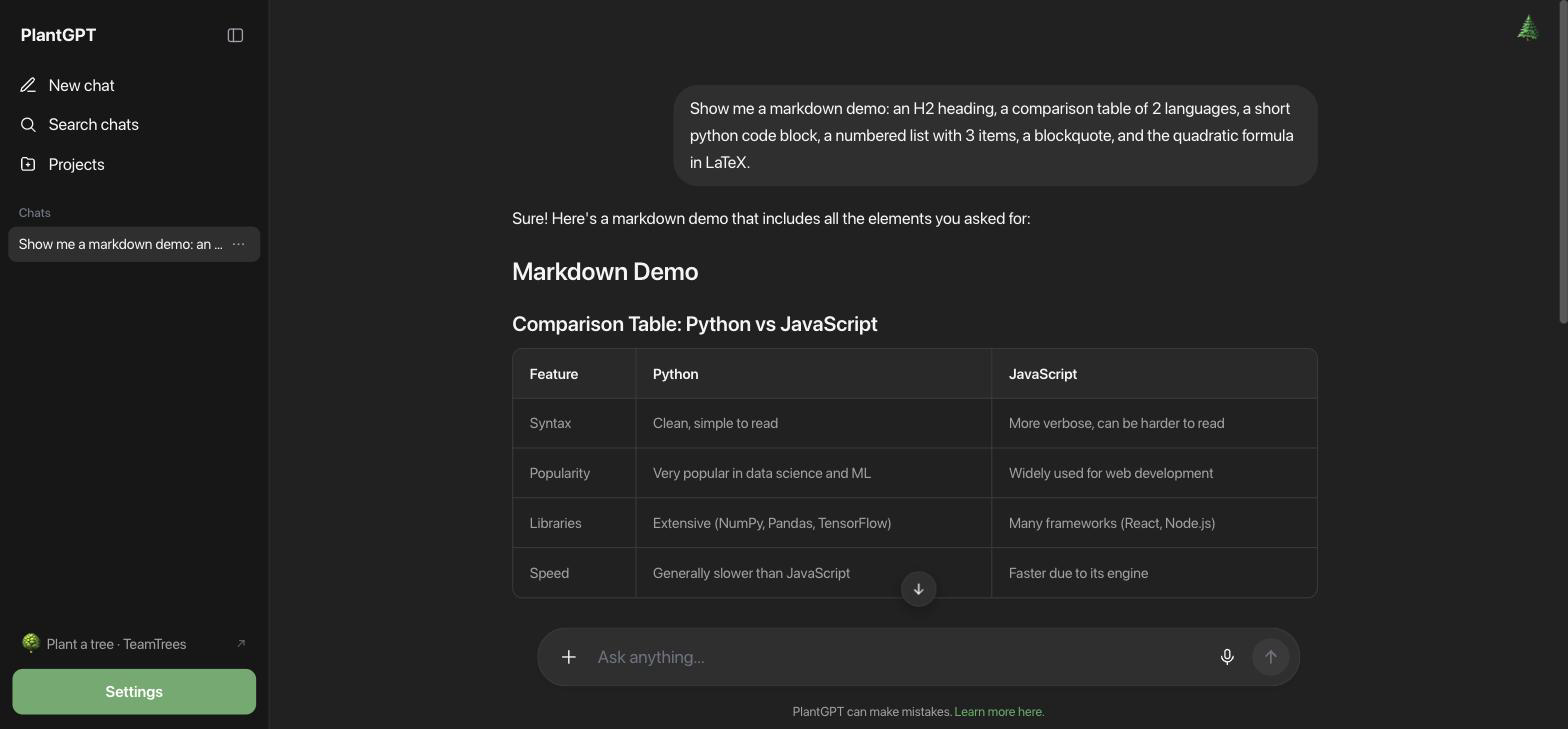 PlantGPT interface