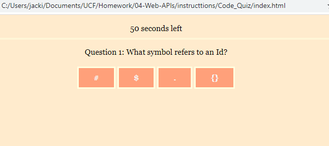 GitHub - Boaardz56/Code_Quiz: Homework 4