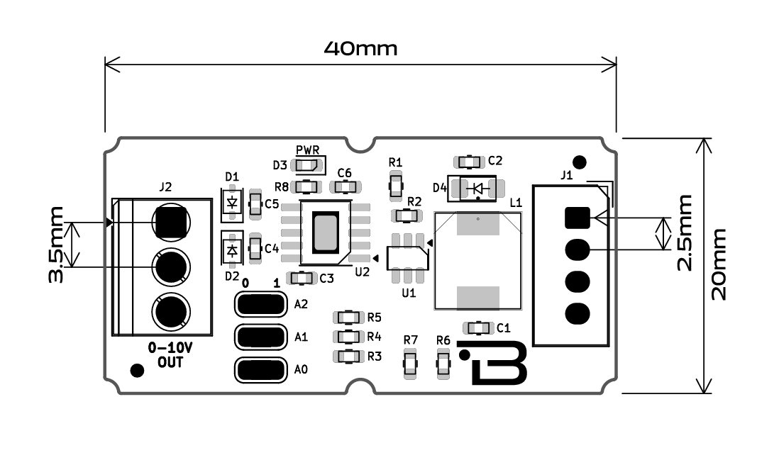 Boardoza GP8403 Dual Channel I2C DAC Breakout Board, from the project README