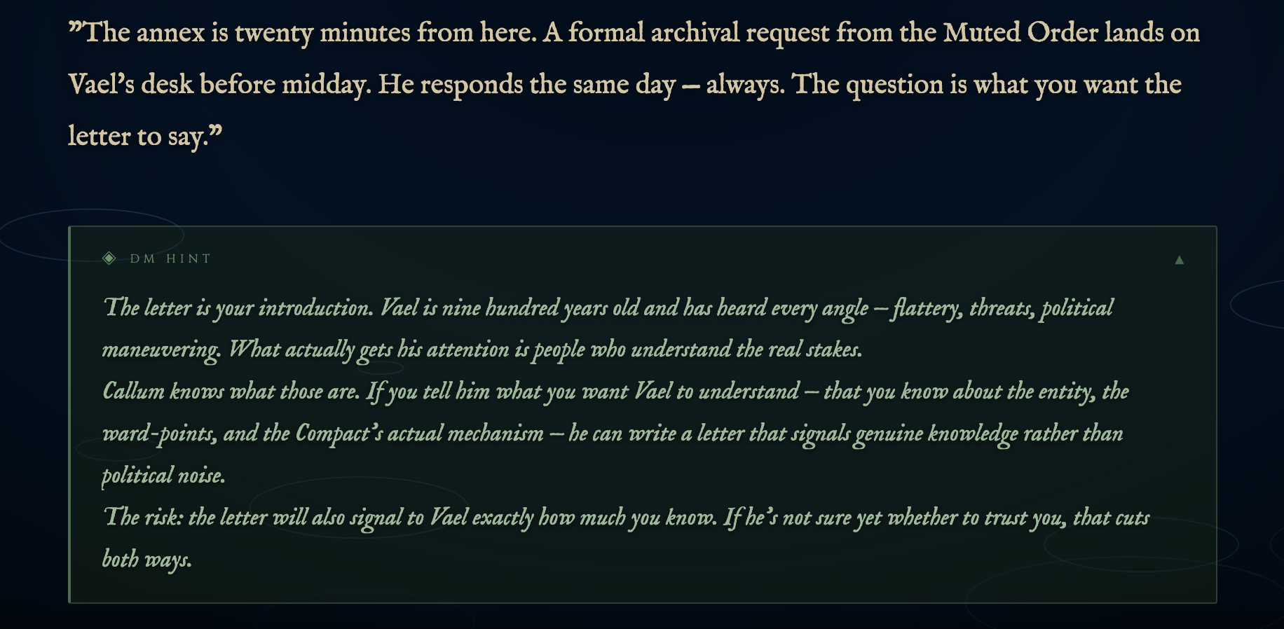 Tutor hint with NPC context