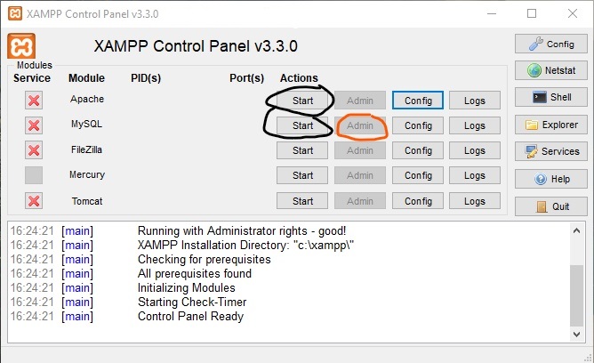 XAMPP Startup