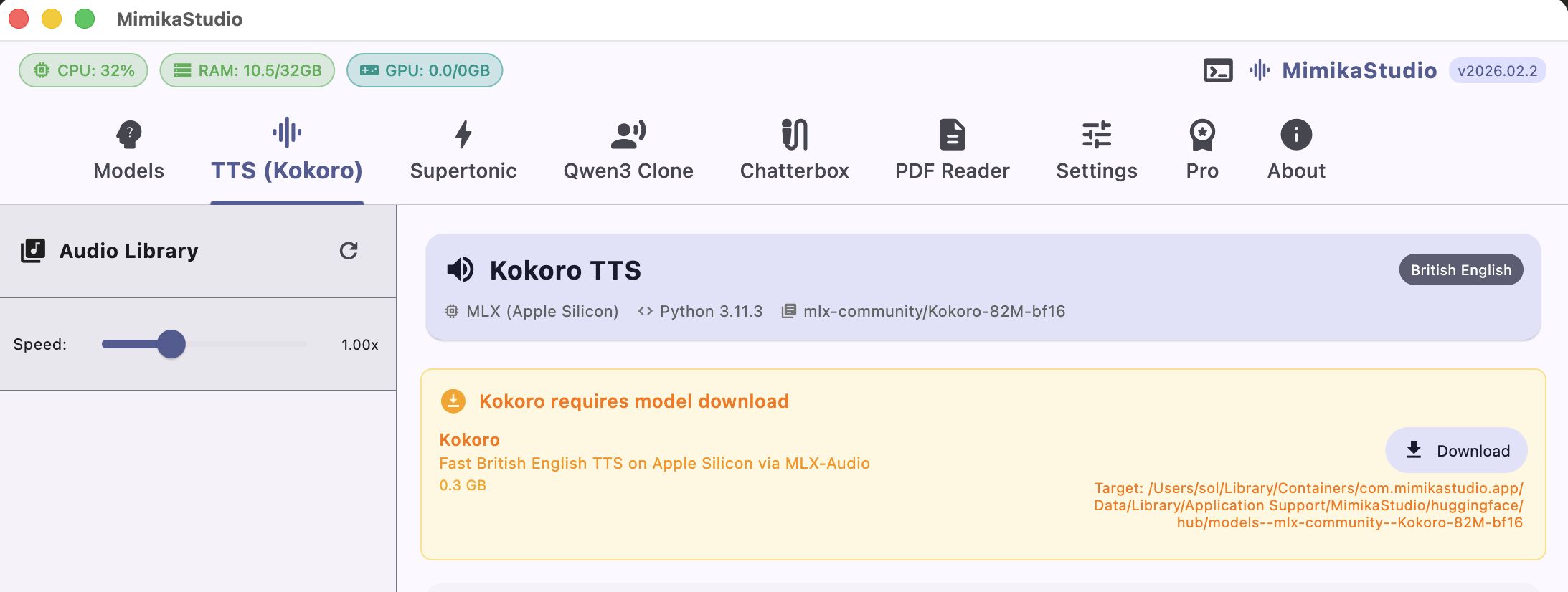 First use model download prompt in MimikaStudio