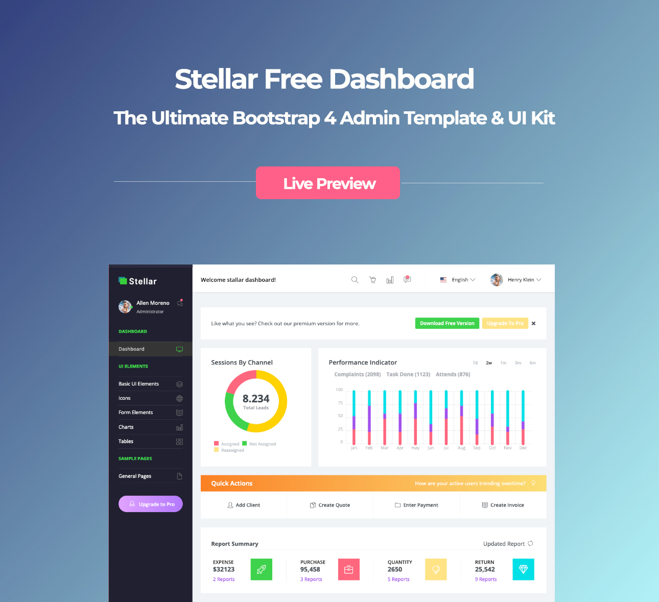 Stellar Free Admin Panel - The source code published on Github.