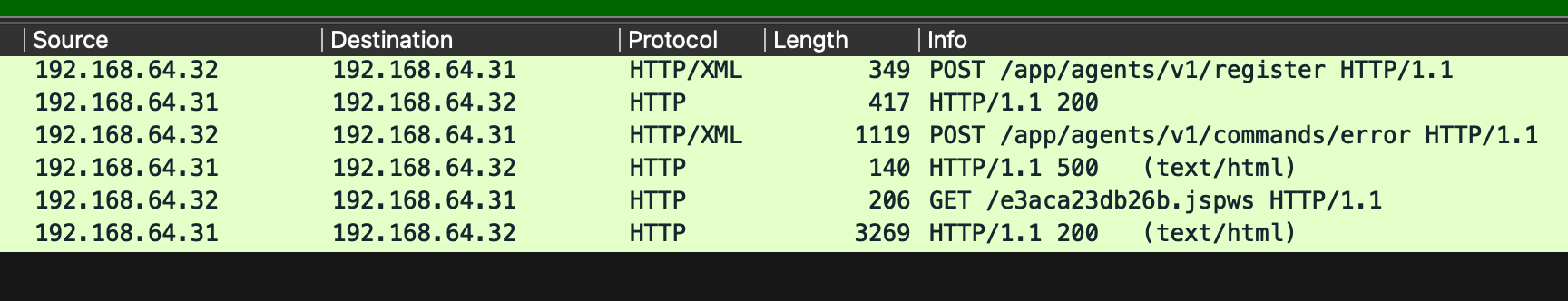 wireshark screenshot