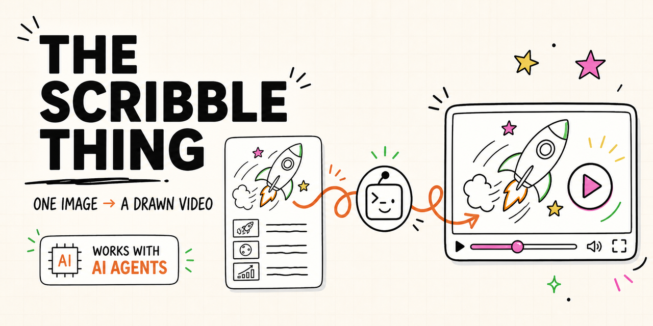 The Scribble Thing turns one static image into a drawn video with AI agents