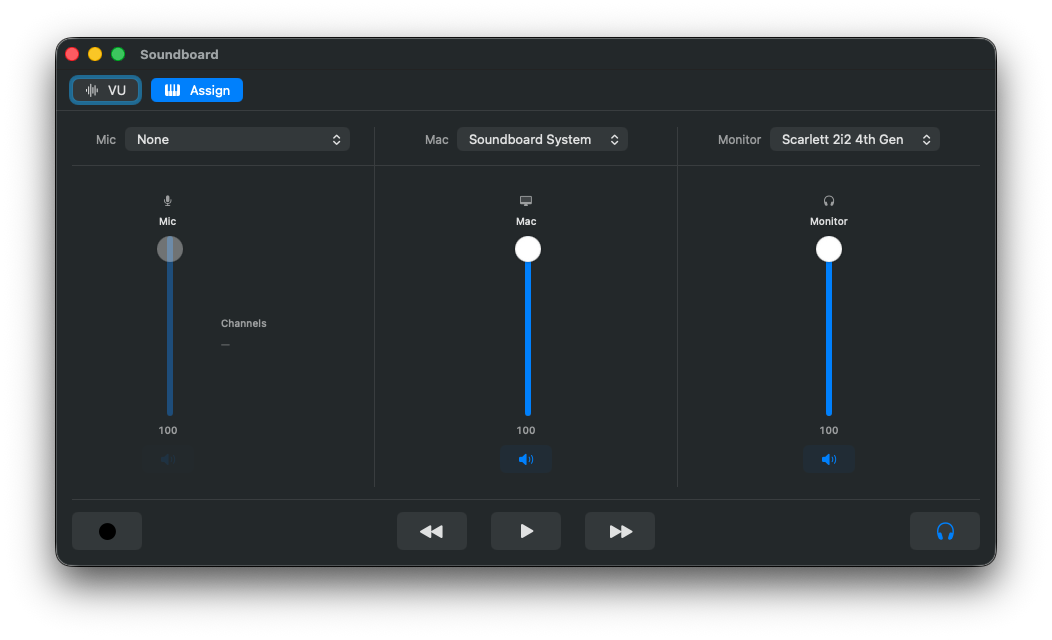 Soundboard console window
