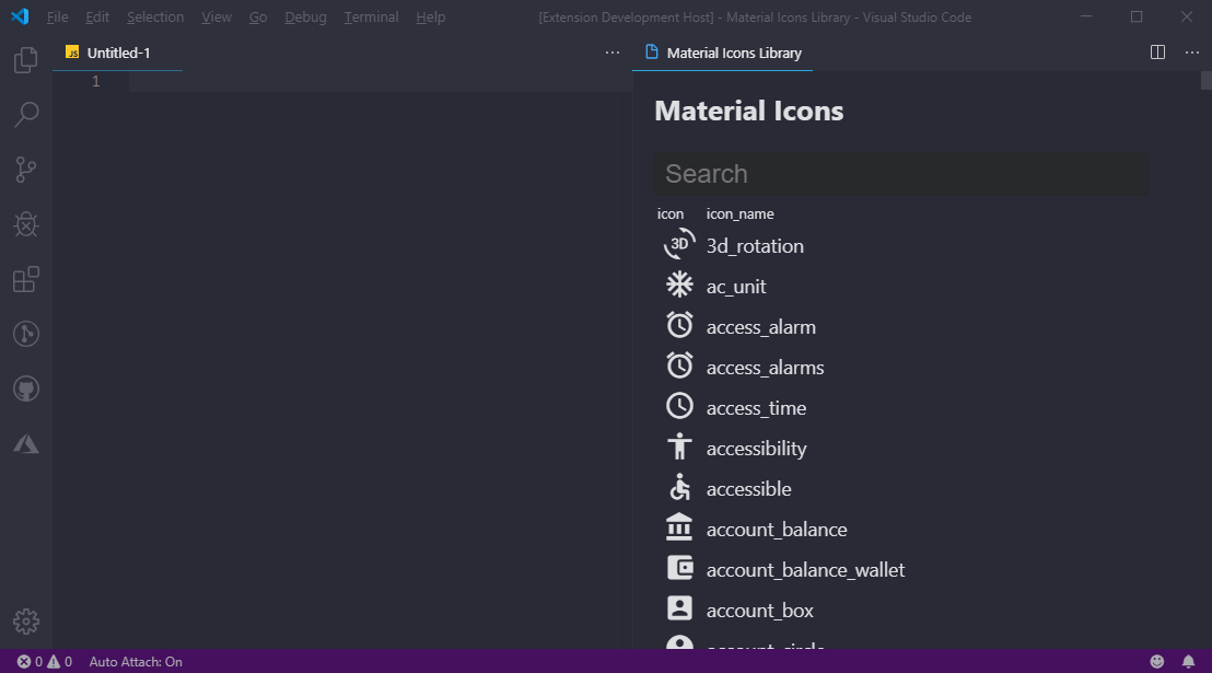 Preview of show icon list command