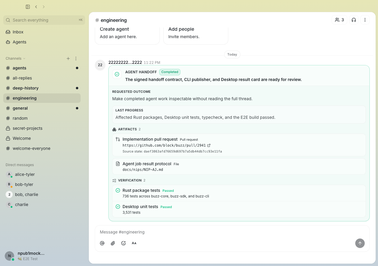 Agent result handoff card in the light theme
