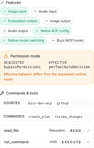 Capabilities, permissions, and tools