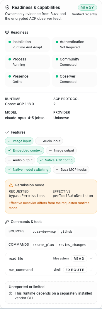 Complete agent capability manifest