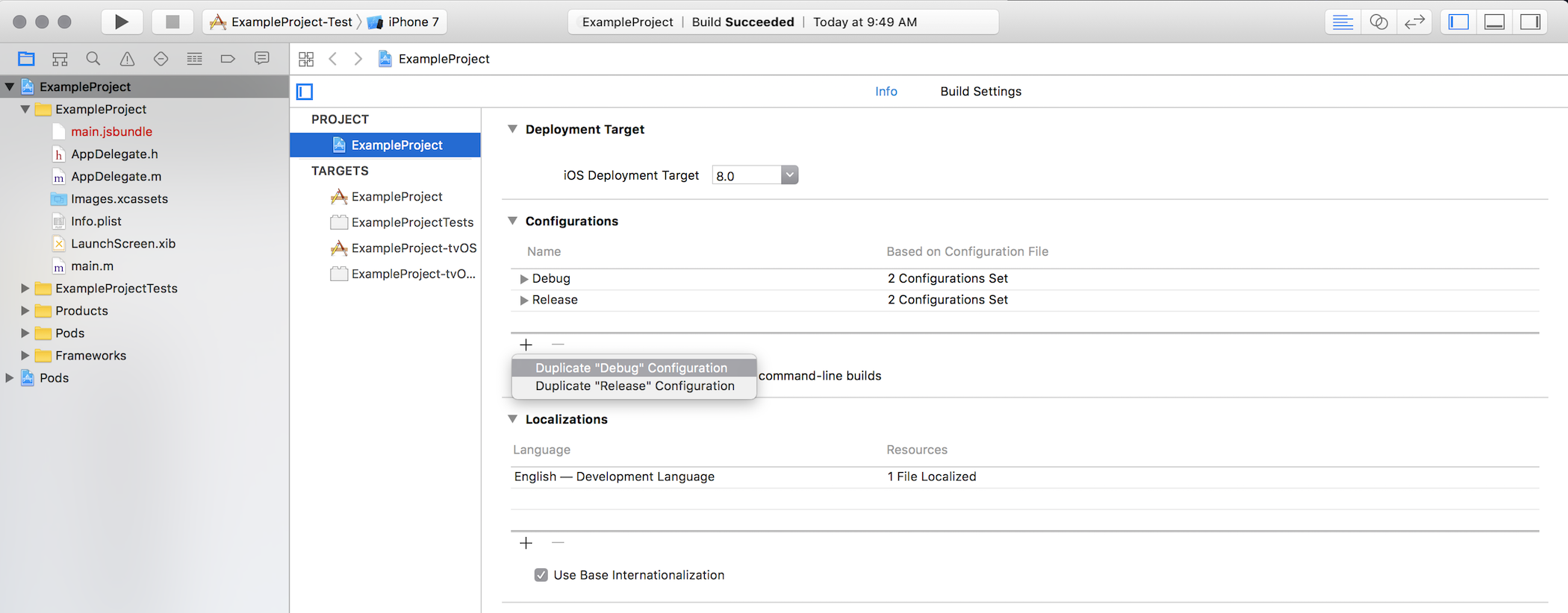 Copy Debug Configuration